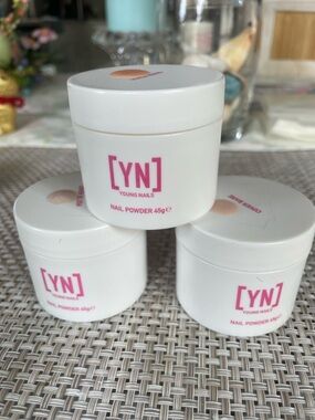 [YN] Young Nails White Nail Powder Jars (Set of 3) 45 g ea.